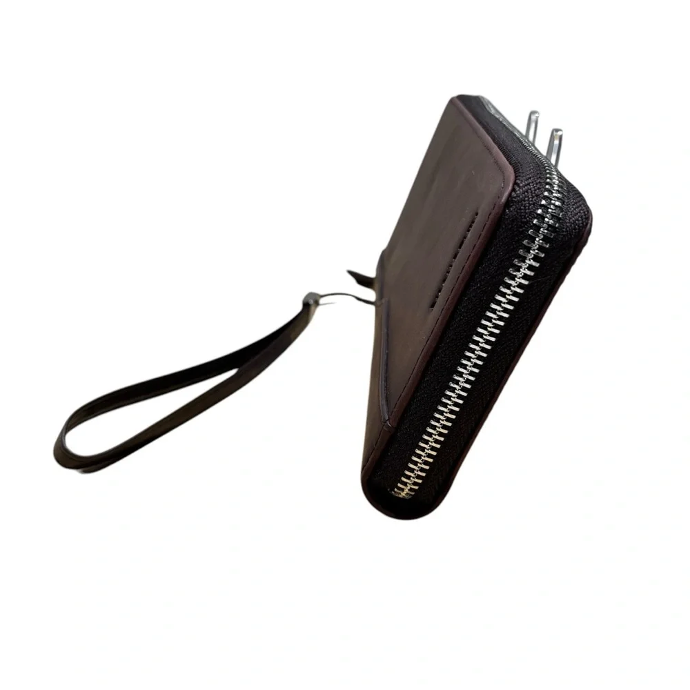 Bison Denim Genuine Leather RFID Blocking Men’s Long Zipper Wallet